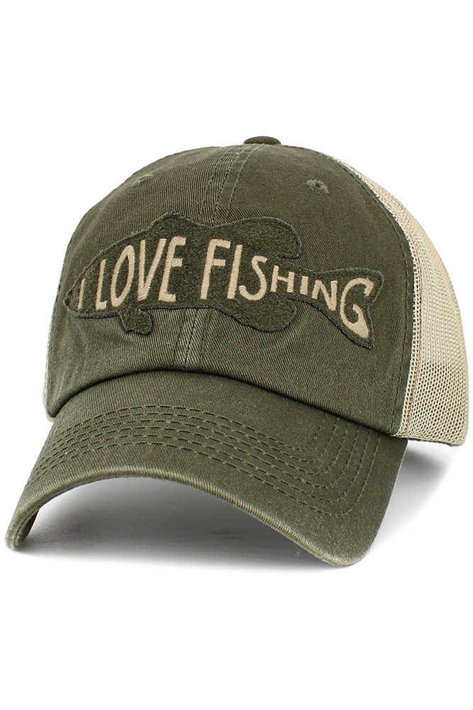 Women's I Love Fishing Mesh Back Baseball Cap — baseball cap photo 5