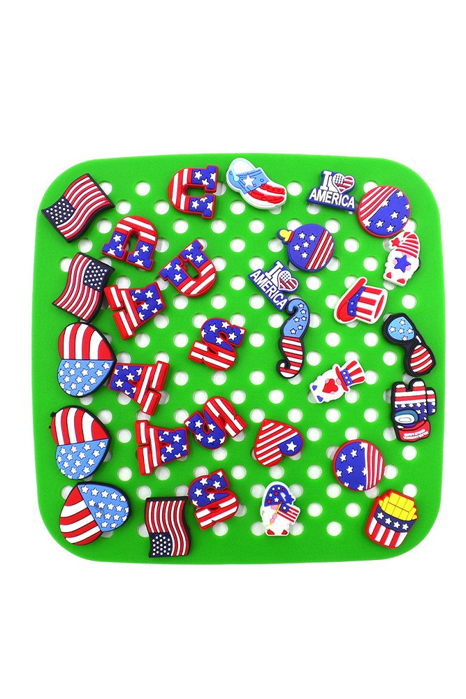 USA American Flag Theme Shoe Charm for Crocs by BURACQ
