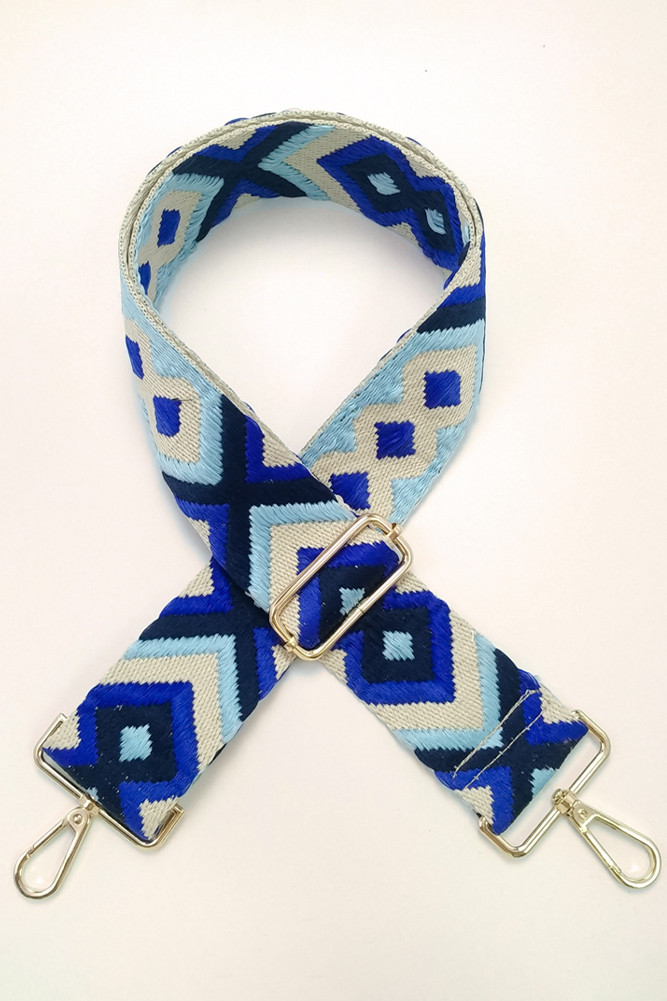 Women's Aztec Pattern Bag Strap in Blue