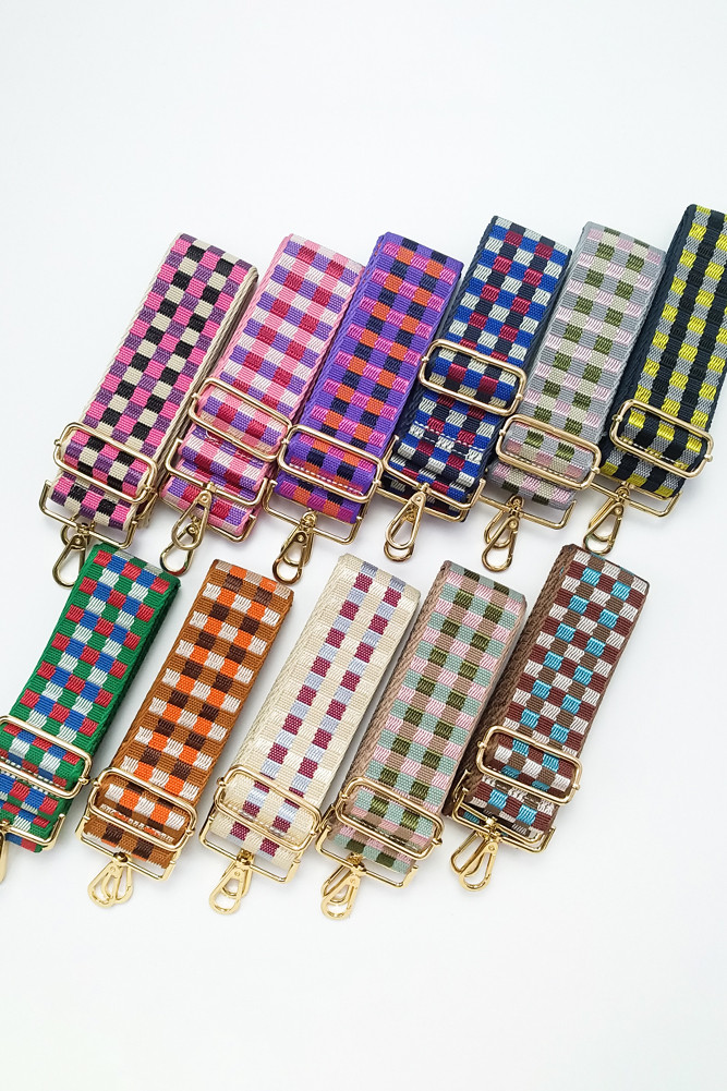 Women's Check Pattern Bag Strap by BURACQ