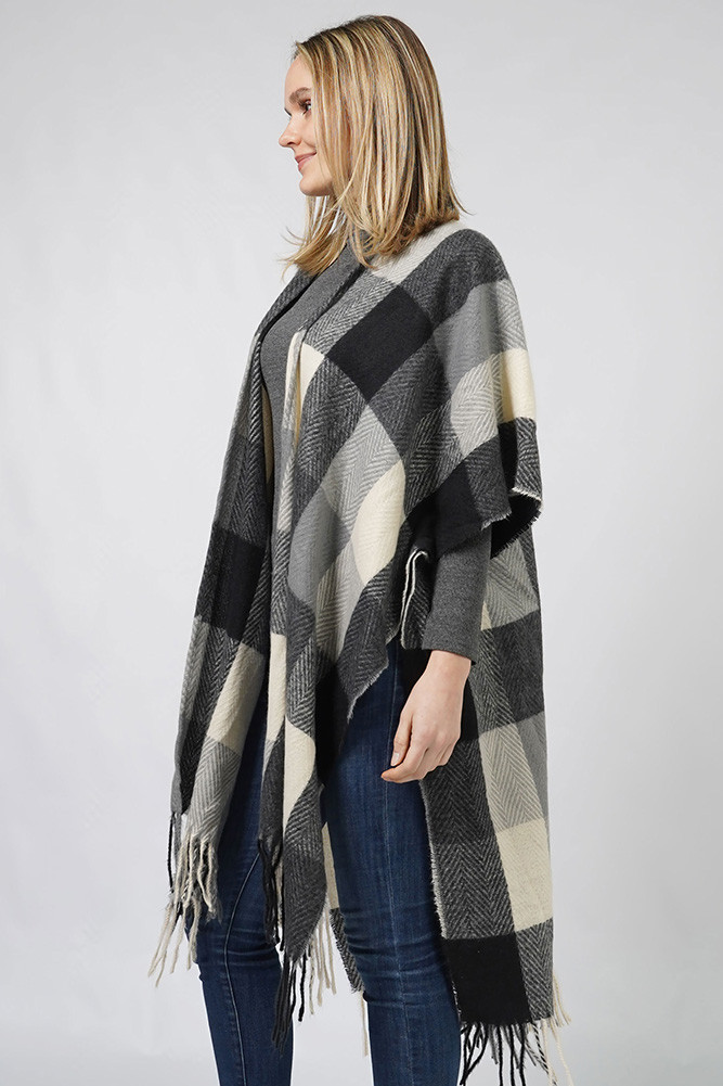 Women's Check Pattern Vest in Black