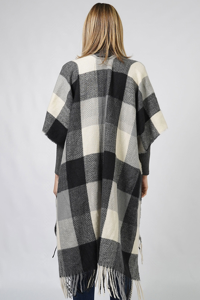 Women's Check Pattern Vest in Black