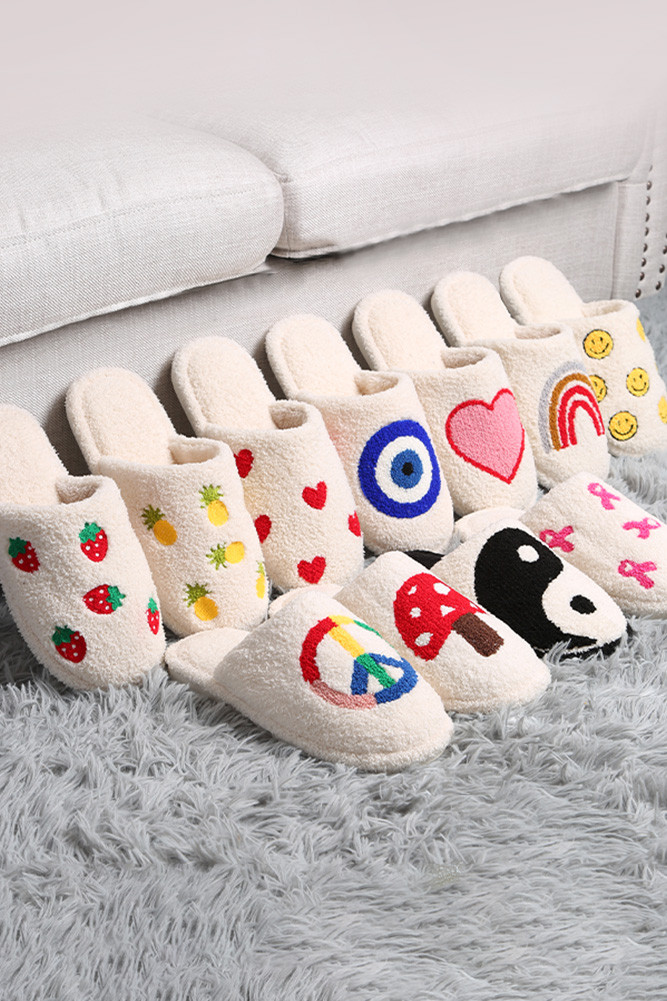 Women's Comfy Graphic Embroidered Fuzzy Slipper by BURACQ