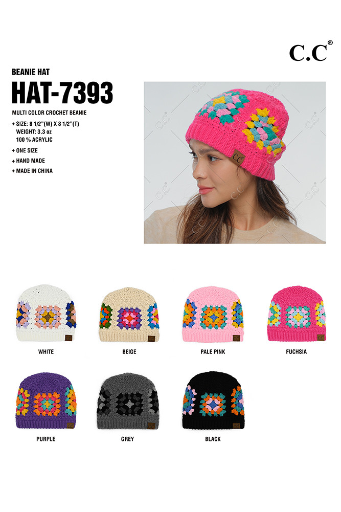 Women's Multi Color Crochet Beanie by BURACQ