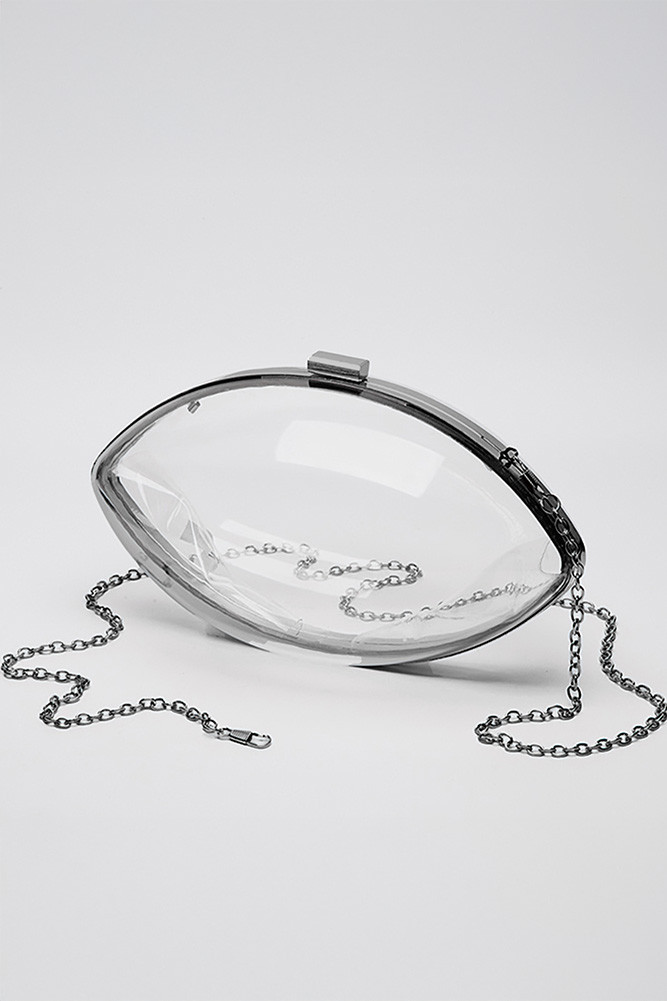 Women's Clear Acrylic Football Stadium Clutch Bag — clutch photo 2