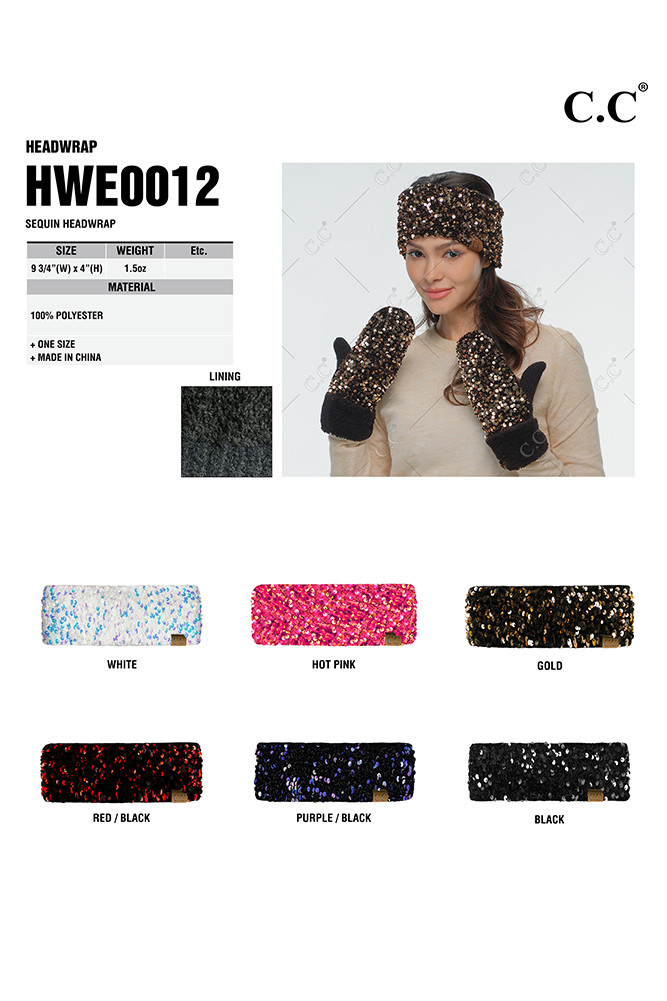 Women's Sequin Headwrap – Style HWE0012 — headwrap photo 2