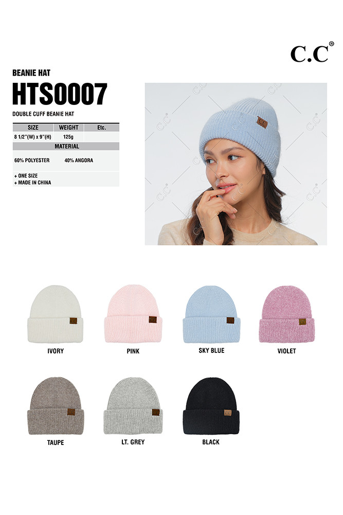Women's Double Cuff Beanie Hat — beanie photo 2