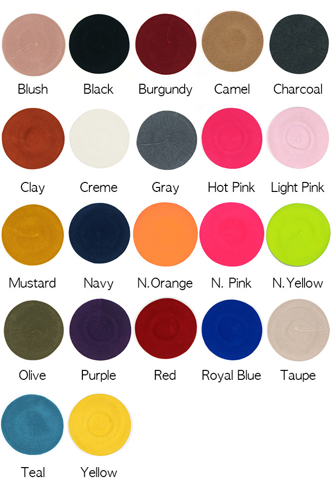 Women's Stretchy Solid Beret — beret photo 2