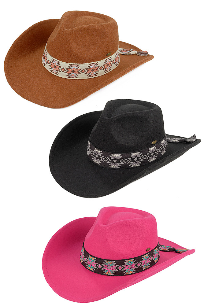Women's Southwest Pattern Cowboy Hat by BURACQ