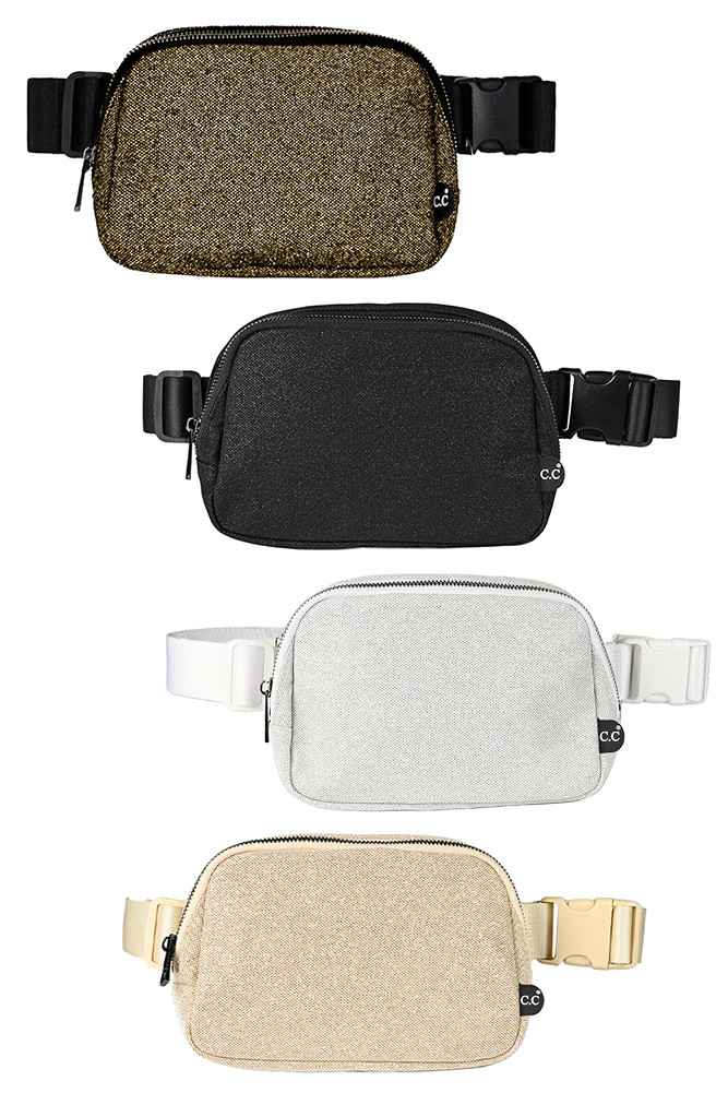 Women's Glitter Tiny Mesh Fanny Pack Belt Bag by BURACQ