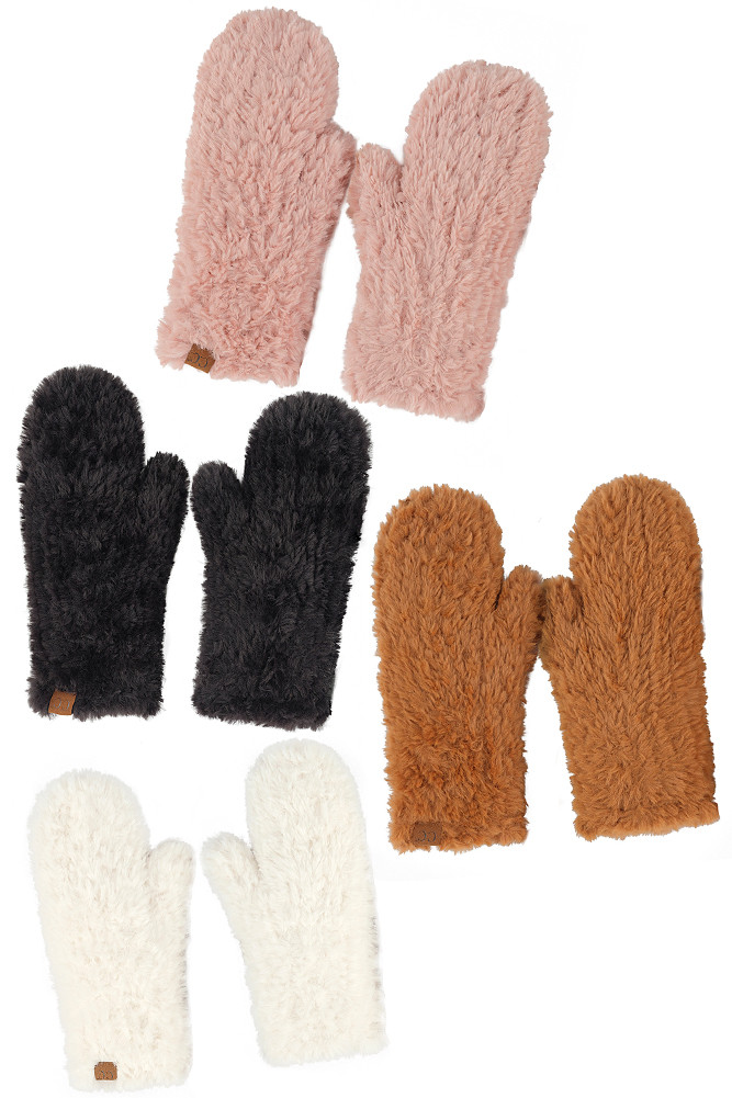 Women's Faux Fur Mittens by BURACQ