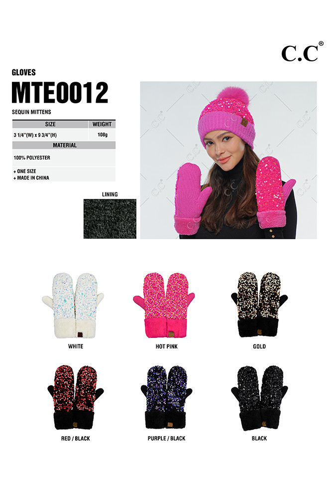 Women's Sequin Mittens – Style MTE0012 — mittens photo 2