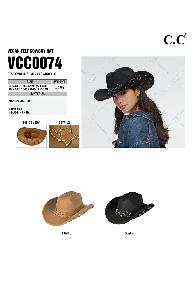 Women's Star Embellishment Cowboy Hat — cowboy hat photo 2