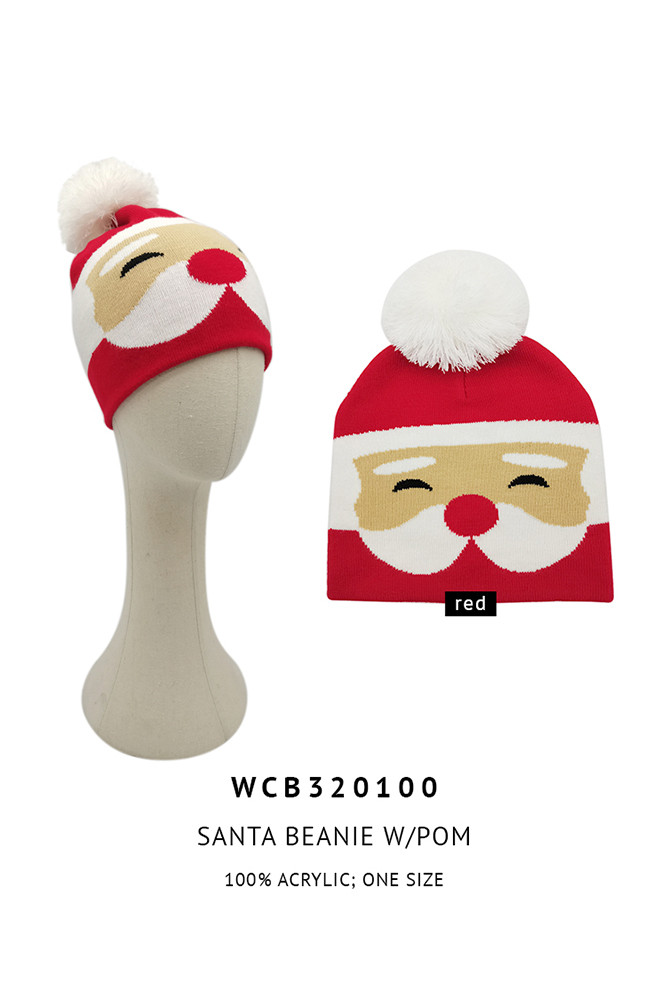 Women's Santa Christmas Holiday Pom Beanie — beanie photo 2