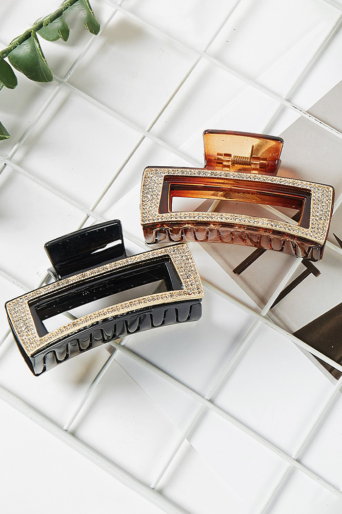 Women's Mini Rhinestone Rectangular Hair Claw by BURACQ