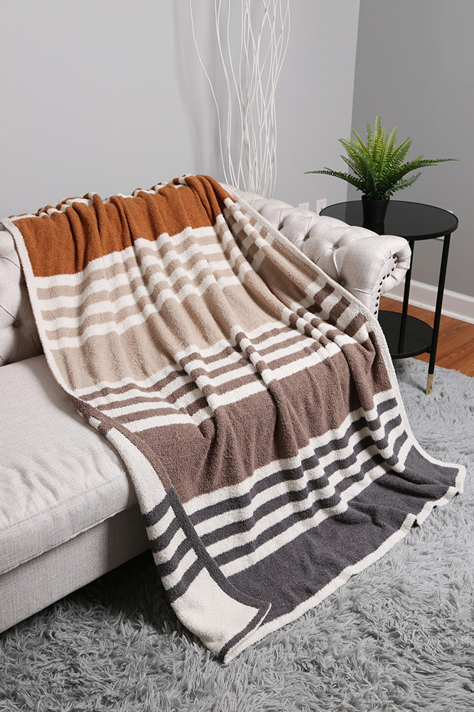 Multicolored Stripe Throw Blanket for Couch and Bed — blanket photo 6