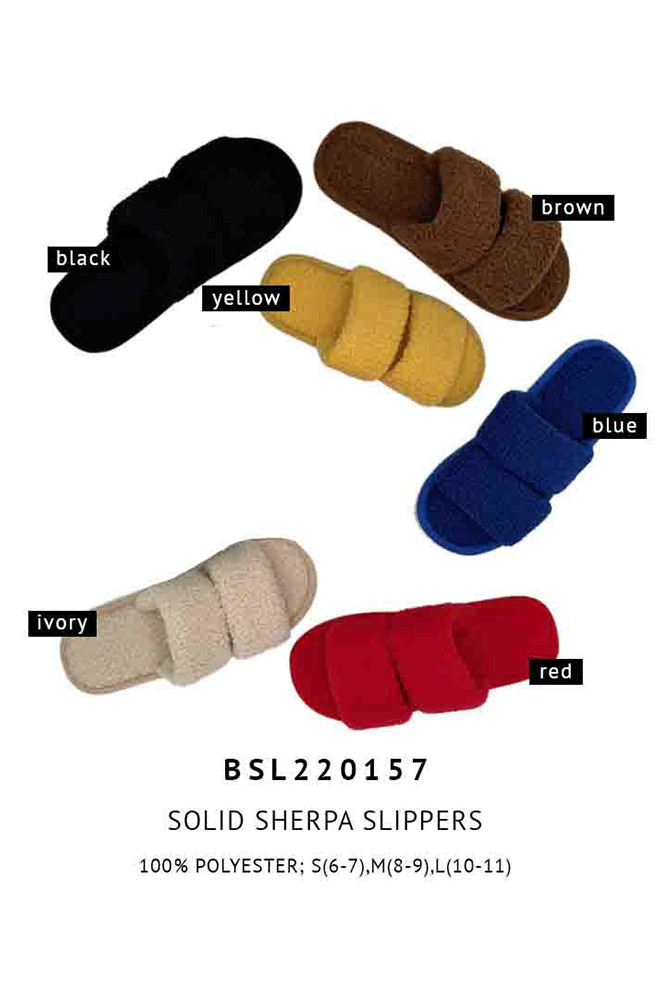 Women's Solid Sherpa Slippers by BURACQ