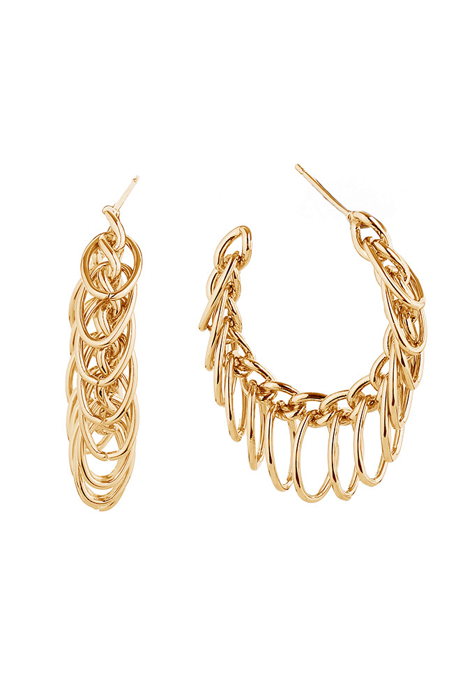 Women's 14K Gold Dipped Post Hoop Earrings in Gold