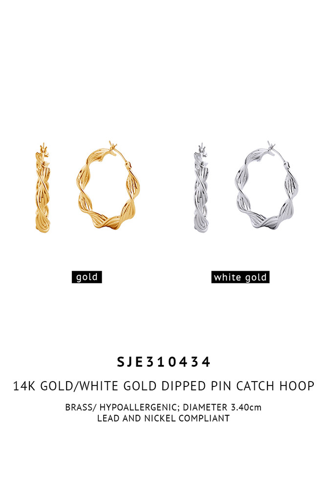 Women's 14K Gold Dipped Hoop Earrings — hoop earrings photo 2
