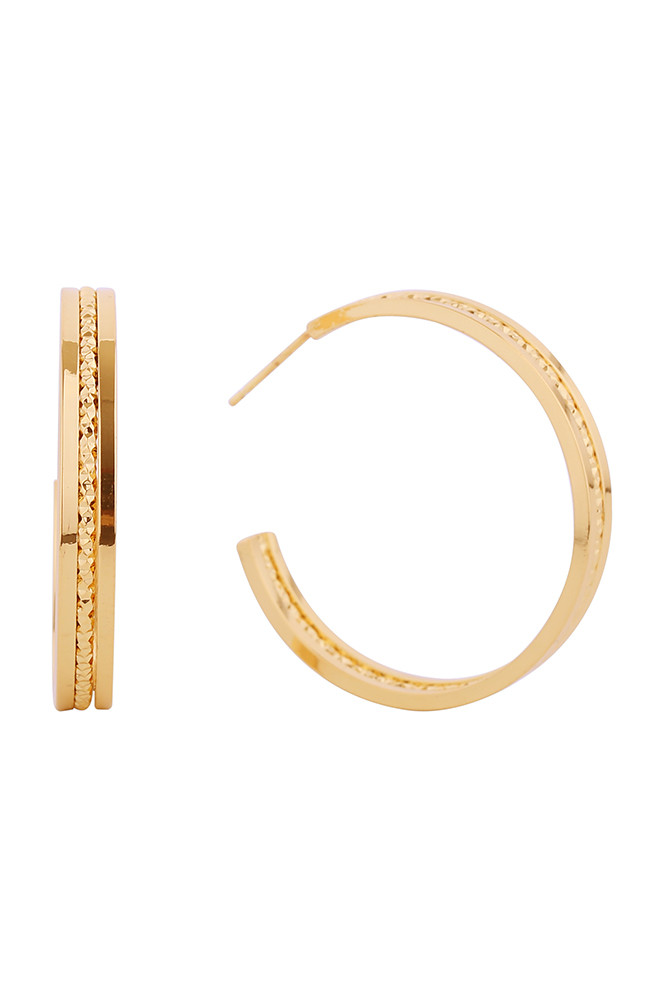 Women's 14K Gold Dipped Post Hoop Earrings by BURACQ