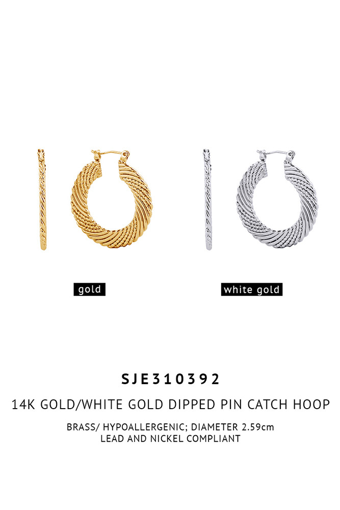 Women's 14K Gold Dipped Hoop Earrings — hoop earrings photo 3