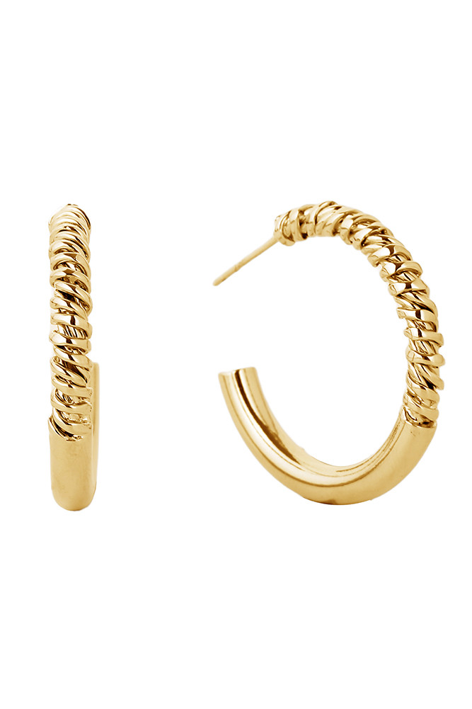 Women's 14K Gold Dipped Post Hoop Earrings in Gold by BURACQ