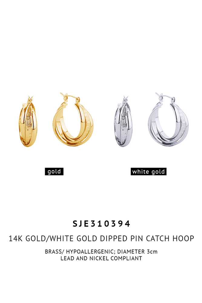 Women's 14K Gold Dipped Hoop Earrings — hoop earrings photo 3