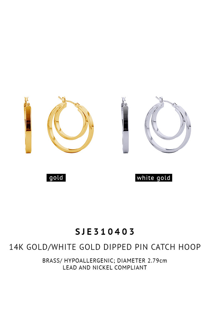 Women's 14K Gold Dipped Hoop Earrings — hoop earrings photo 2