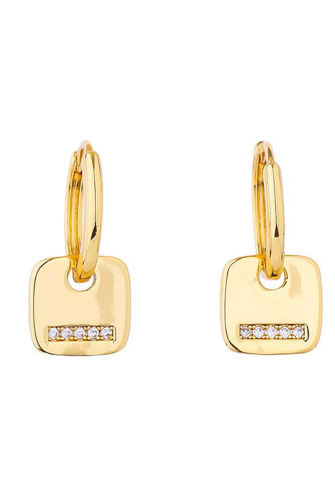Women's 14K Gold Dipped Huggie Earrings CZ Paved in Gold
