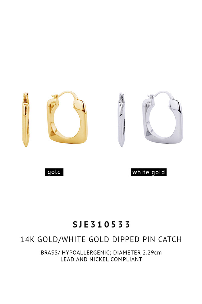 Women's 14K Gold Dipped Hoop Earrings — hoop earrings photo 2