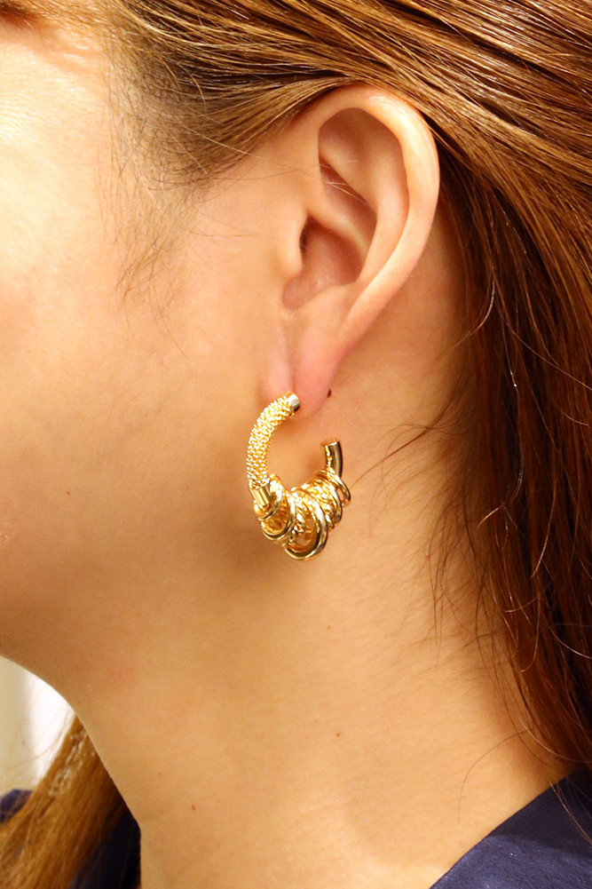 Women's 14K Gold Dipped Stack up Hoop Earrings by BURACQ