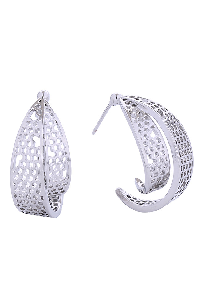 Women's 14K Gold Dipped Honeycomb Hoop Earrings by BURACQ
