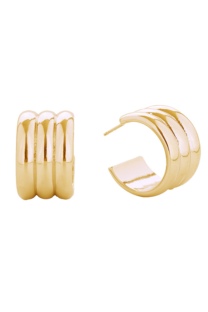 Women's 14K Gold Dipped Round Sphere Stud Earrings in Gold
