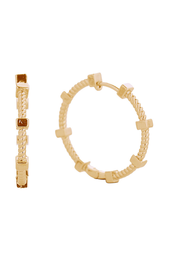 Women's 14K Gold Dipped Spin Wheel Huggie Earrings in Gold