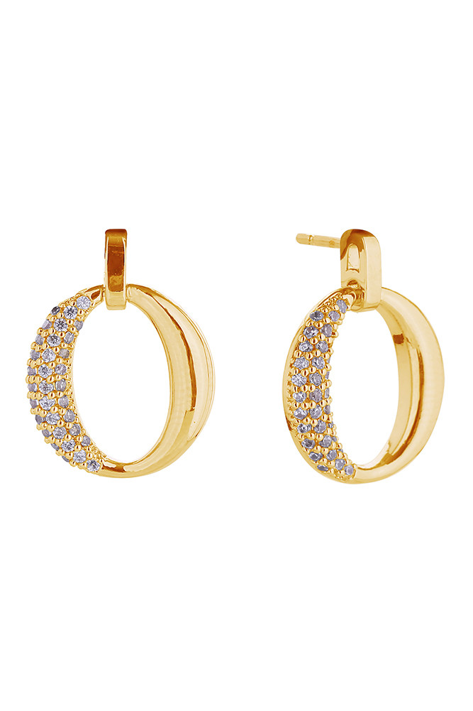 Women's 14K Gold Dipped Glam O Swing Stud Earrings in Gold