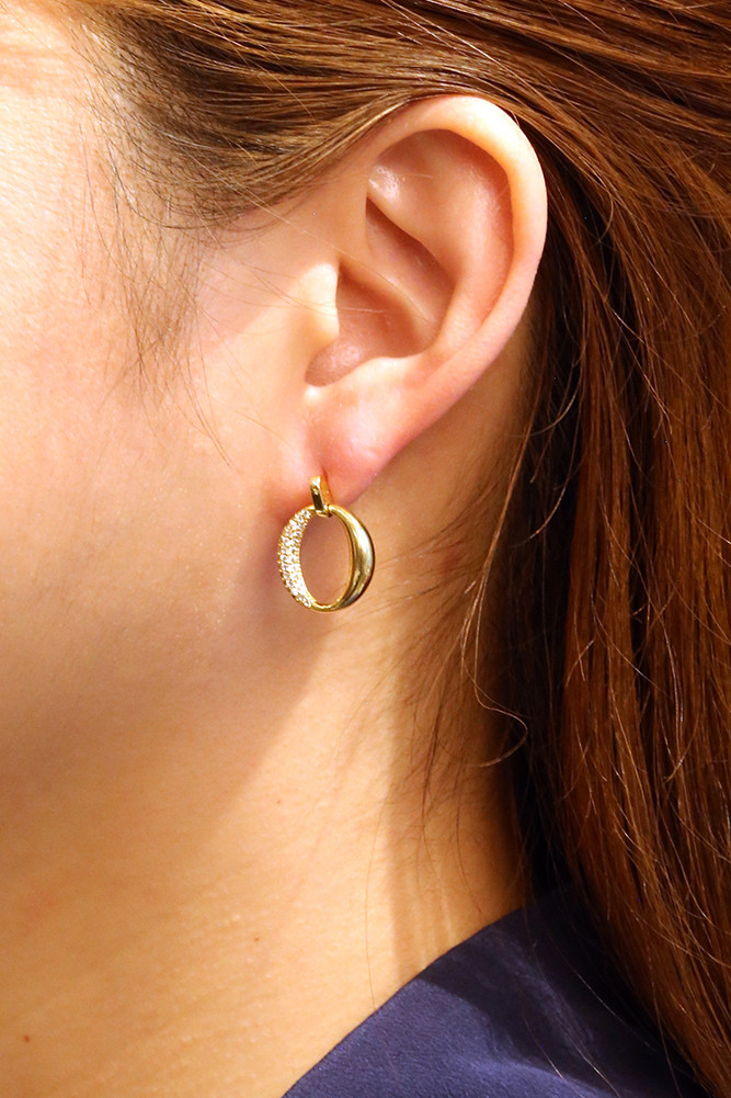 Women's 14K Gold Dipped Glam O Swing Stud Earrings in Gold