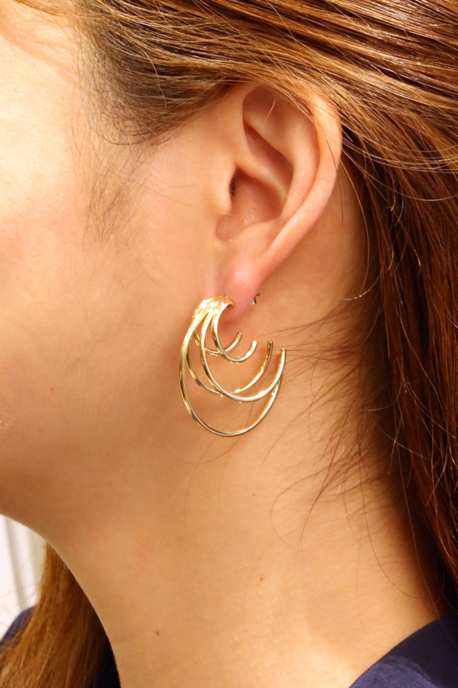 Women's 14K Gold Dipped Harmony of 5 Stud Earrings by BURACQ