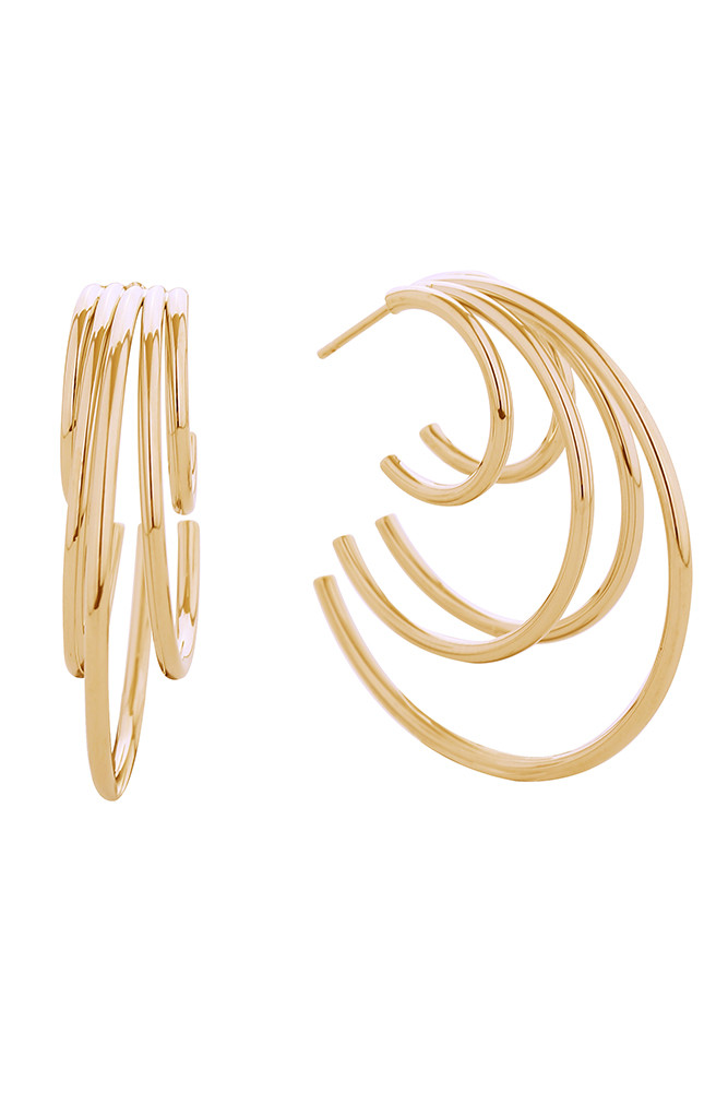 Women's 14K Gold Dipped Harmony of 5 Stud Earrings in Gold