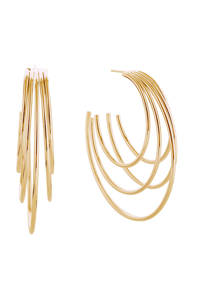 Women's 14K Gold Dipped Harmony of 5 Stud Earrings in Gold