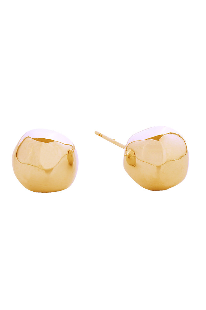 Women's 14K Gold Dipped Hammered Ball Stud Earrings in Gold