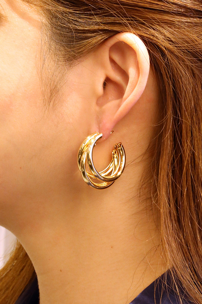 Women's 14K Gold Dipped Trio Hoop Waltz Earrings in Gold