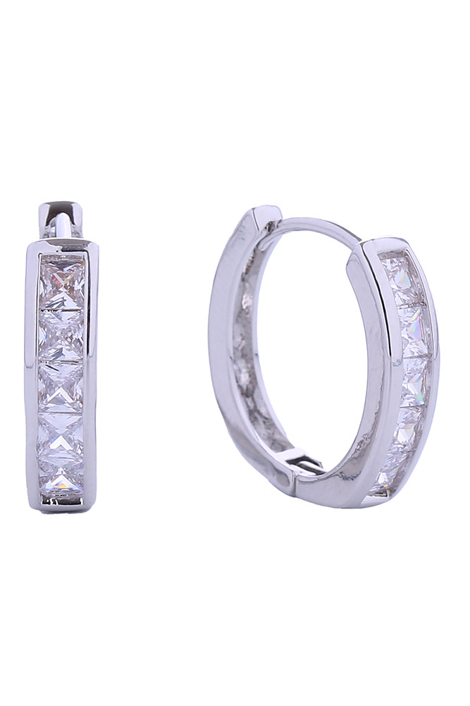 Women's 14K Gold Dipped Cascade Pave CZ Huggie Earrings by BURACQ