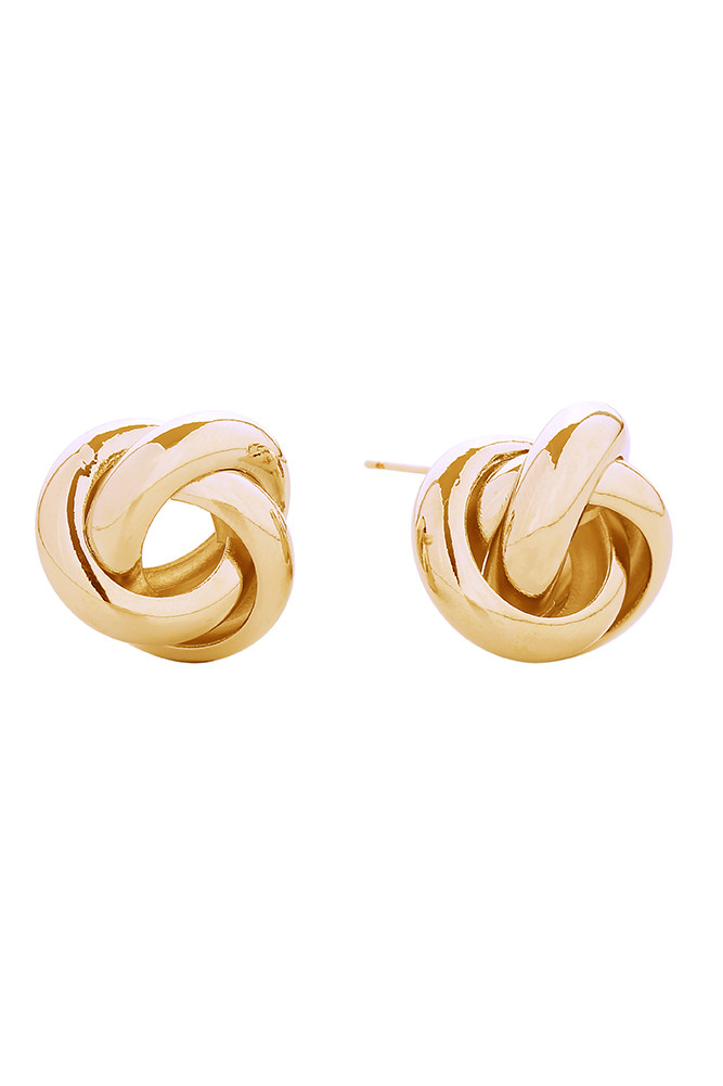 Women's 14K Gold Dipped Love Knot Stud Earrings — earrings photo 4