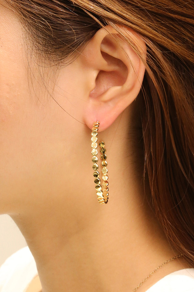 Women's 14K Gold Dipped Mini Circle Link Hoop Earrings in Gold
