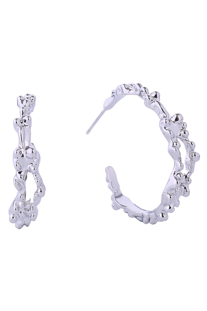 Women's 14K Gold Dipped Grain Texture Hoop Earrings by BURACQ