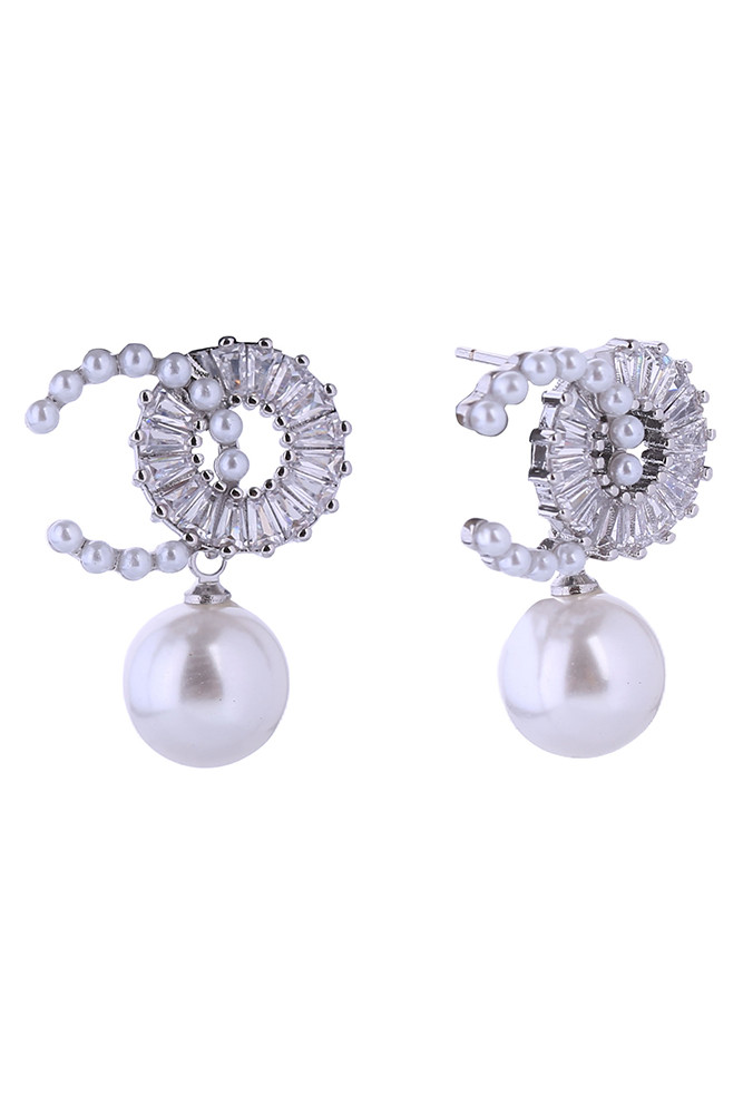 Women's 14K Gold Dipped O-C Pearl Drop Stud Earrings by BURACQ