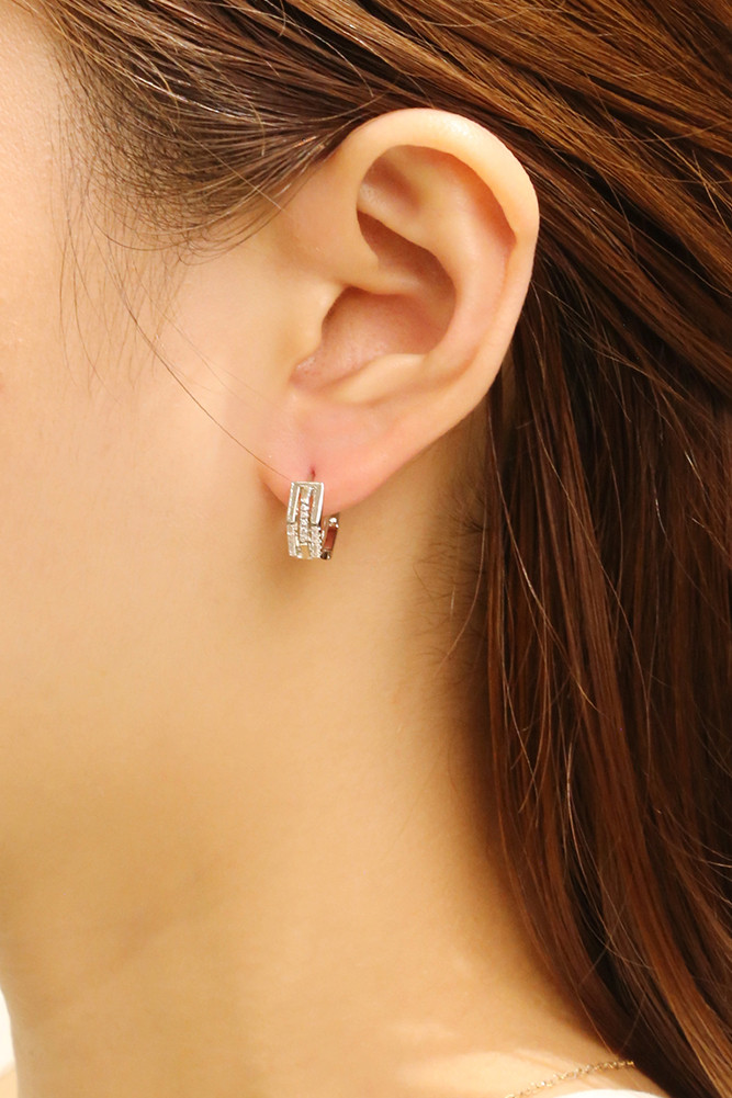 Women's 14K Gold Dipped Duo Octagon Huggie Earrings in Gold