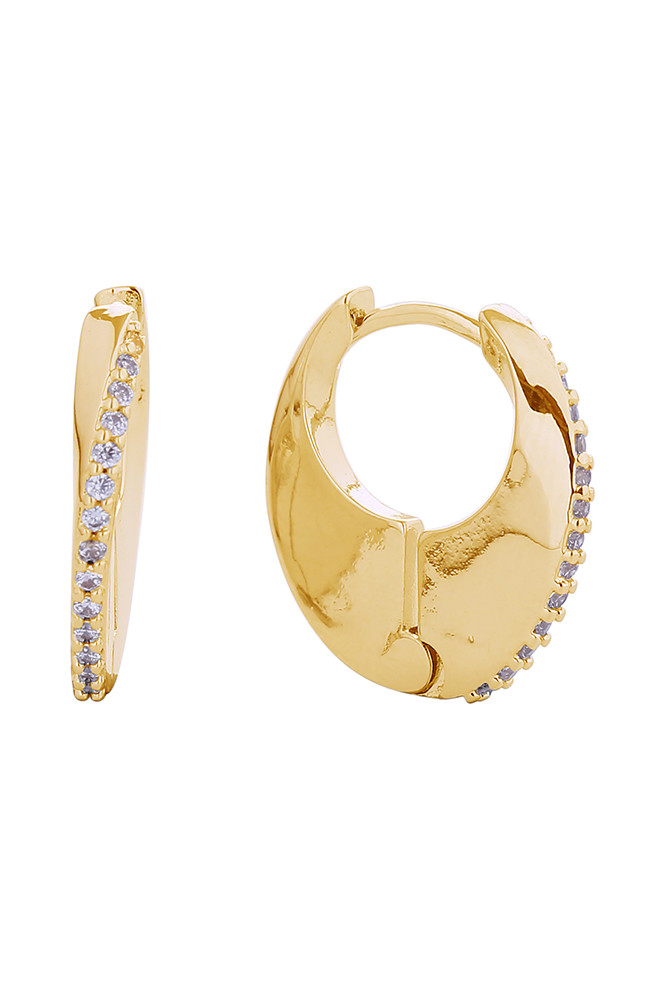 Women's 14K Gold Dipped Slim Hoop Huggie Earrings in Gold