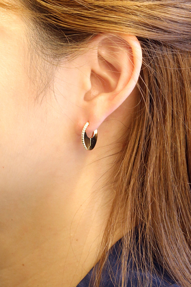 Women's 14K Gold Dipped Slim Hoop Huggie Earrings in Gold