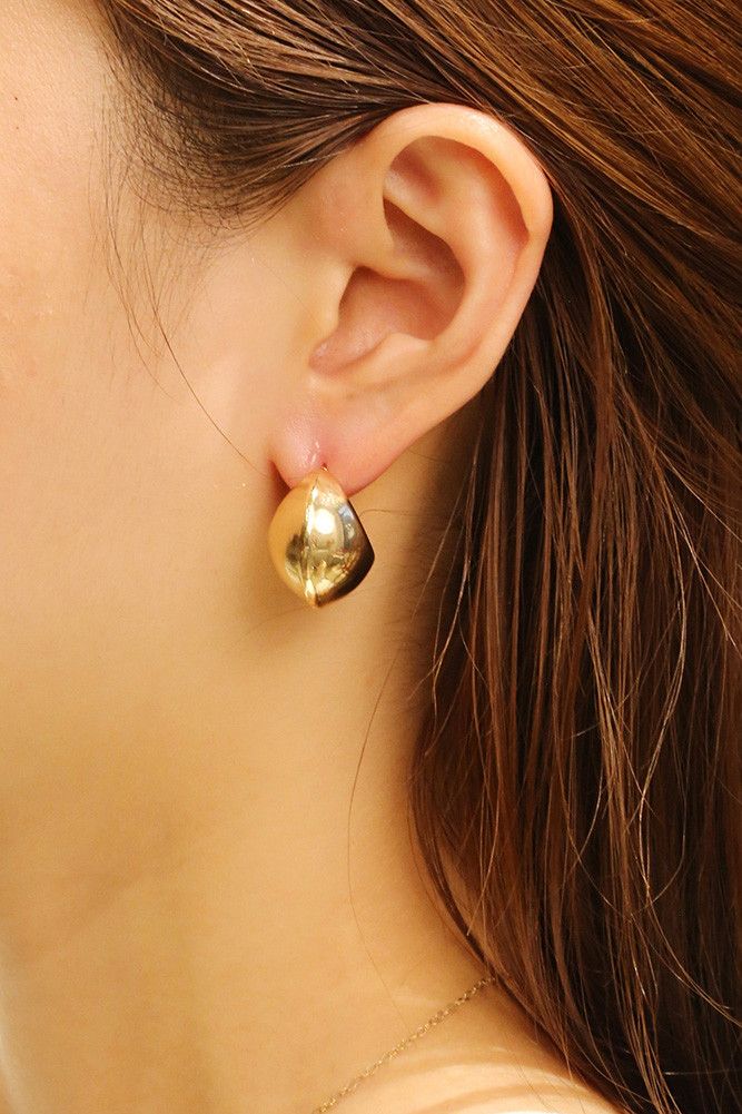 Women's 14K Gold Dipped Oval Dome Stud Earrings by BURACQ